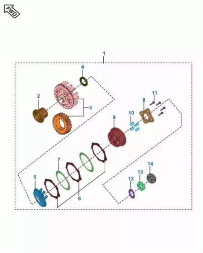 Сцепление NS200 UG (37/38)