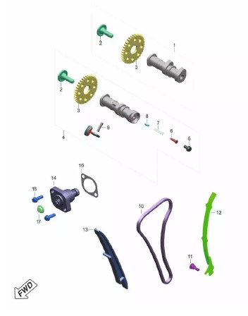 Распредвал/натяжитель ГРМ Dominar400 Touring UG2 4
