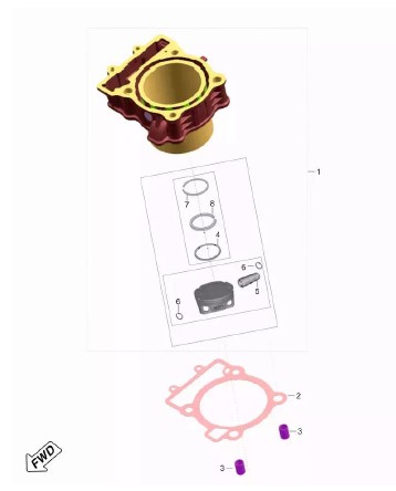 Цилиндро-Поршневая Группа Dominar400 Touring UG2 5