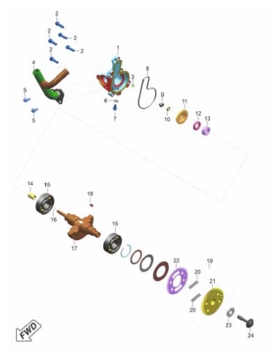 Водяной насос Dominar400 Touring UG2 12