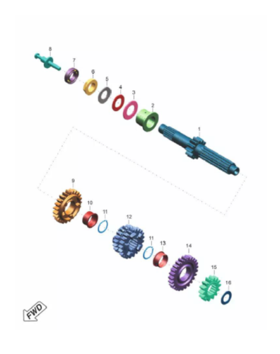 Валы КПП Pulsar NS400Z 7