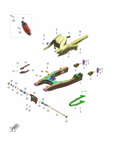 Задняя подвеска Pulsar NS400Z 26