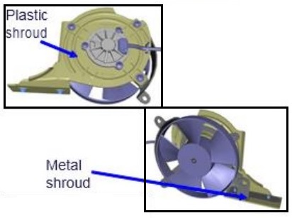 Вентилятор радиатора, в сборе с кожухом JF601400 BAJAJ