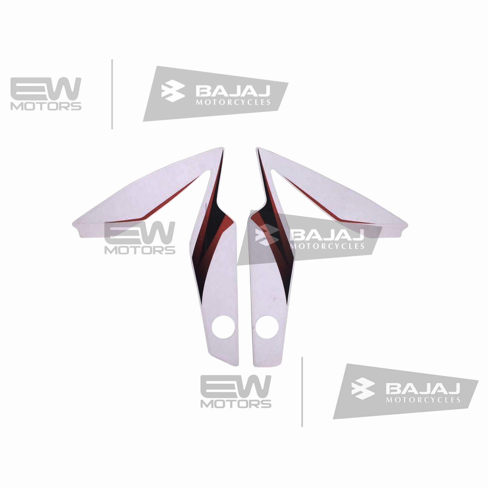 К-т наклеек переднего крыла белые 36JL0065 BAJAJ