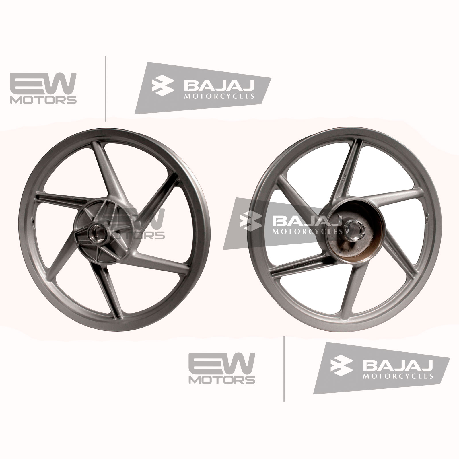 Диск колесный передний 1.6х17 (6 спиц), серебро DS151080 BAJAJ