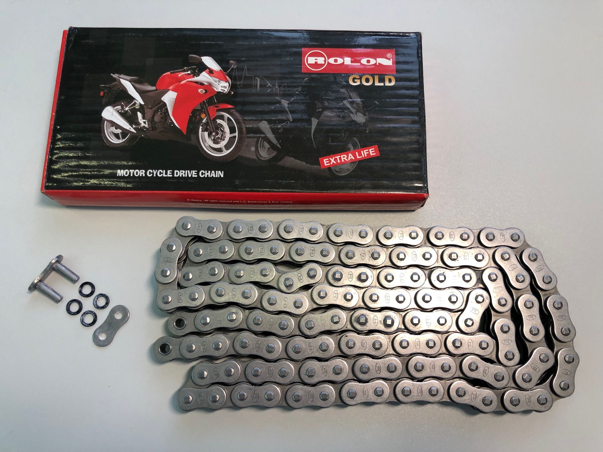 Цепь ROLON 520NXR 120 звеньев, сальниковая X-Ring, замок под заклёпку