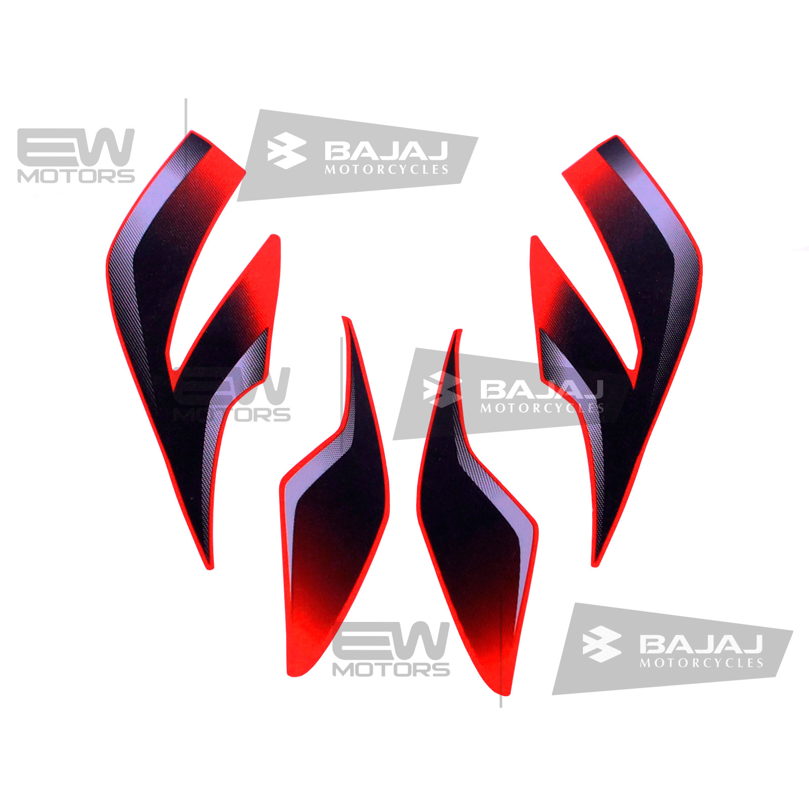 Комплект наклеек обтекателя фары, красный 36JL0049 BAJAJ