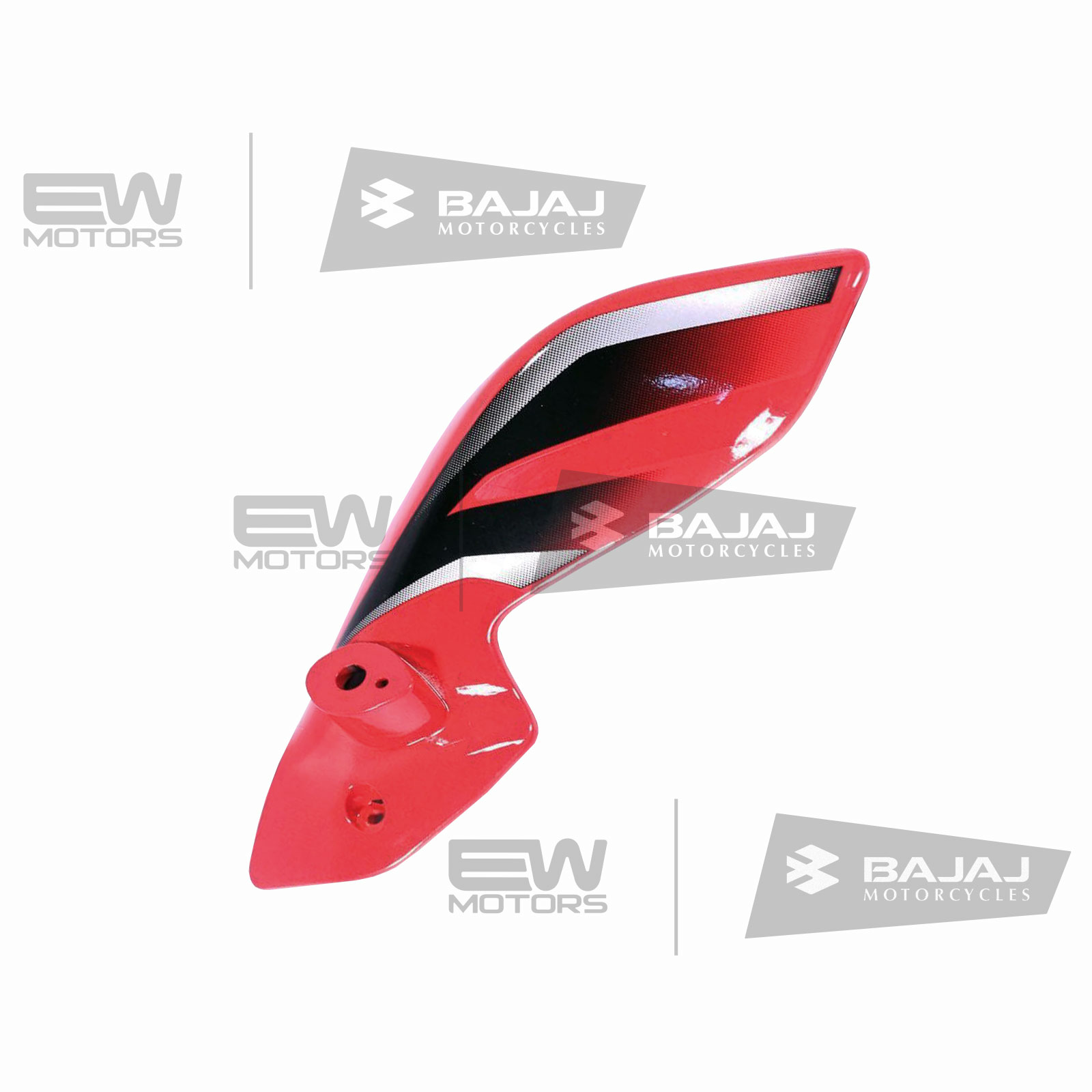 Пластик фары левый, красный с наклейкой 52JL0193 BAJAJ