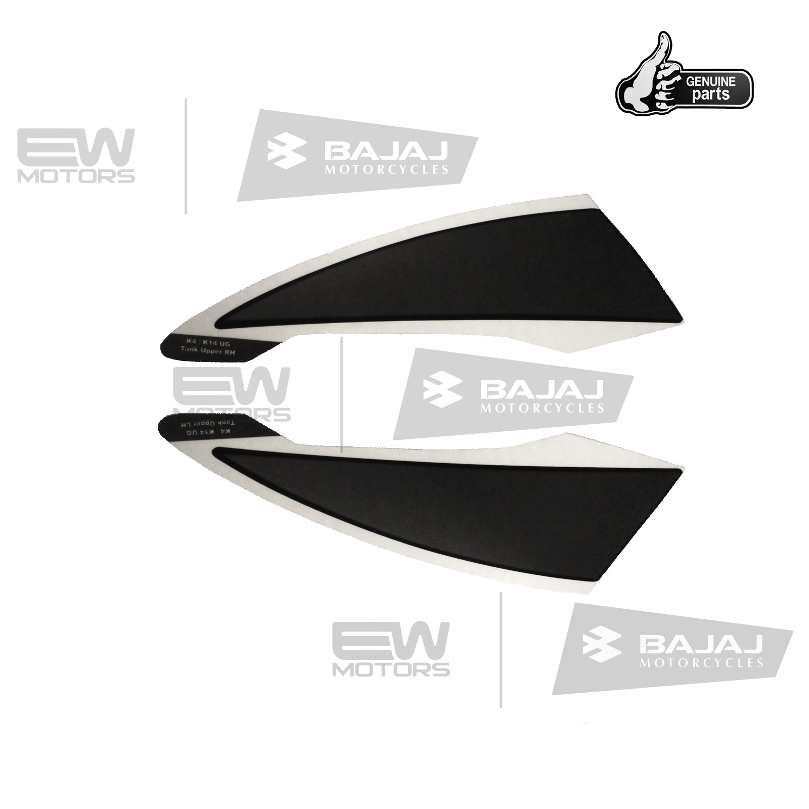 К-т наклеек на бак, черно/серый 36JL0123 BAJAJ