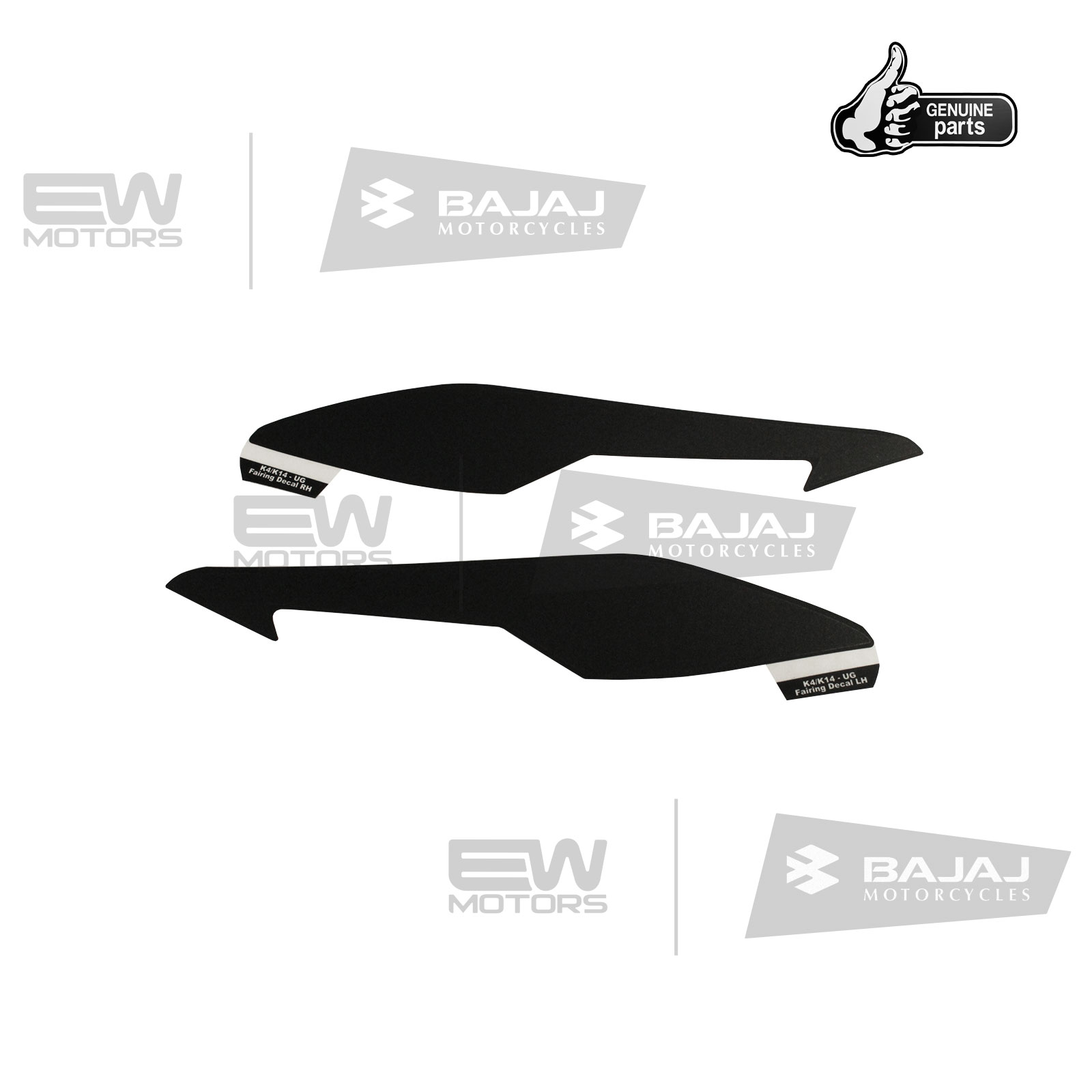 К-т наклеек пластика фары, черный 36JL0122 BAJAJ