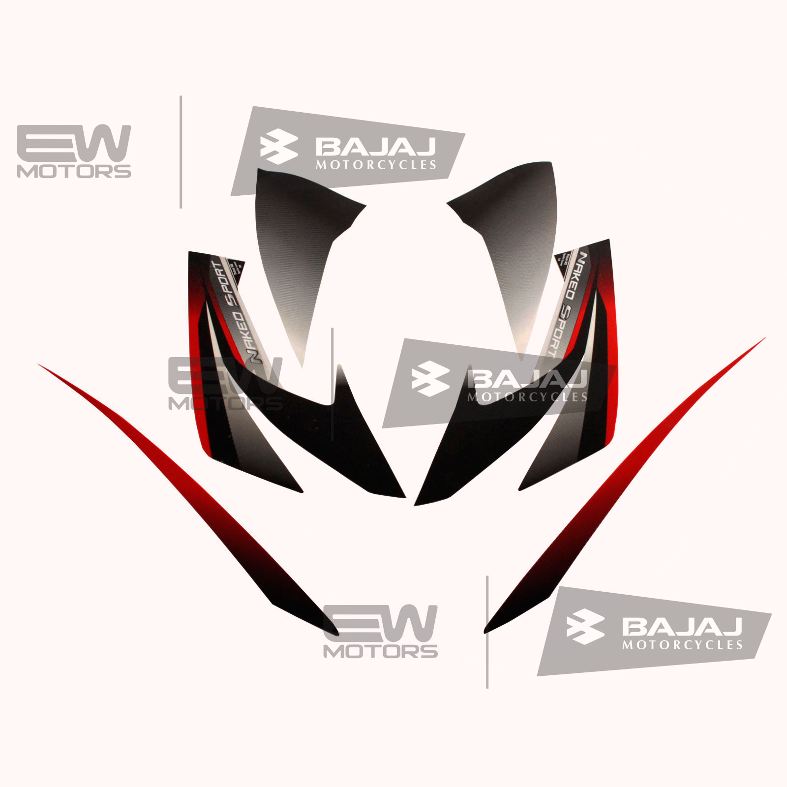 К-т наклеек на передний бок. пластик, белый 36JL0067 BAJAJ