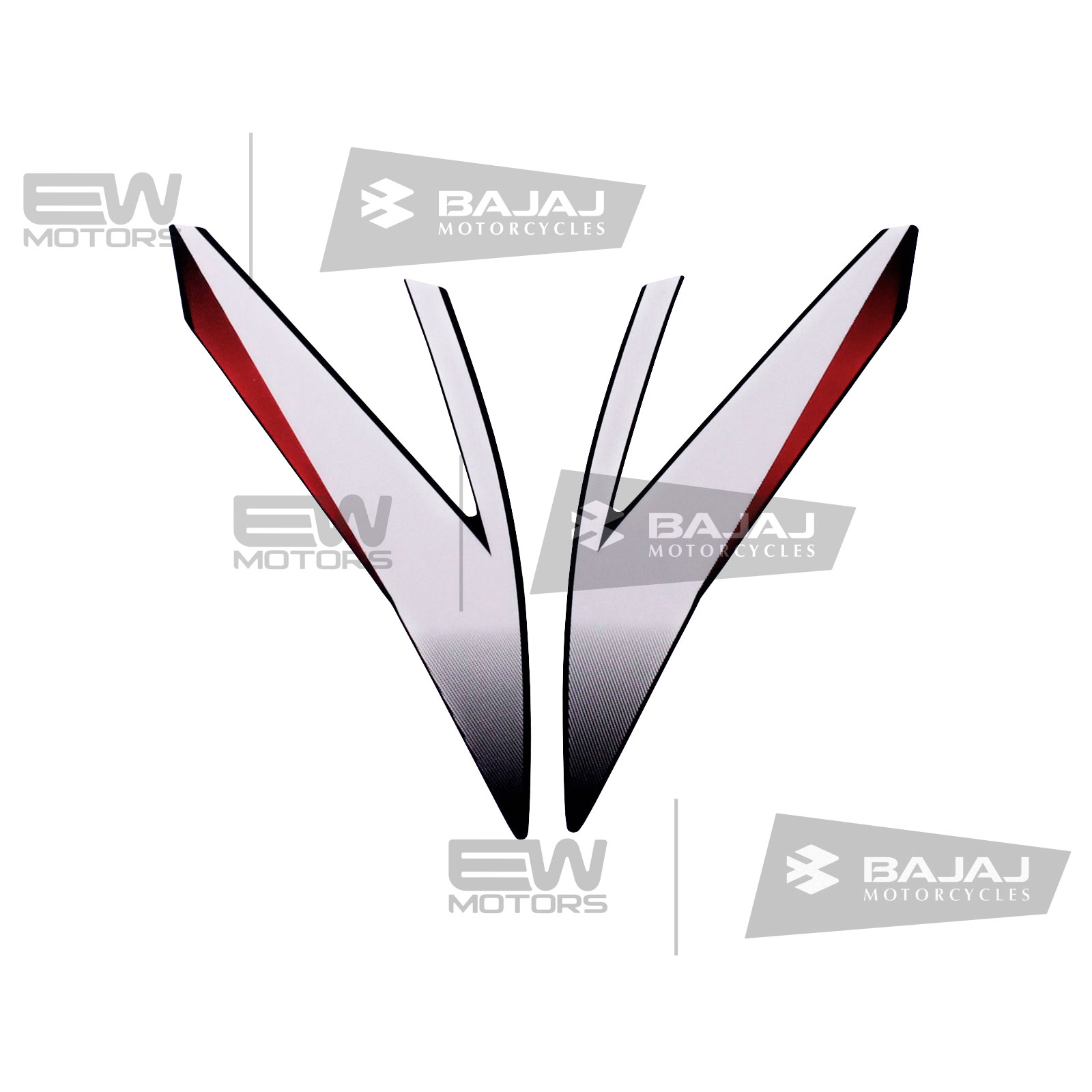 Наклейки на топливный бак, комплект, белый 36JL0068 BAJAJ