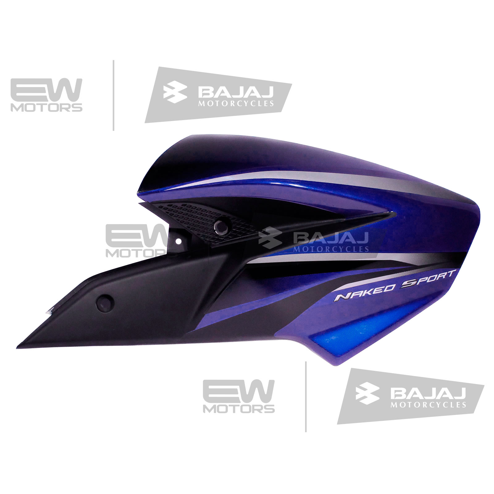 Пластик бака правый, синий с наклейкой 52JL0219 BAJAJ