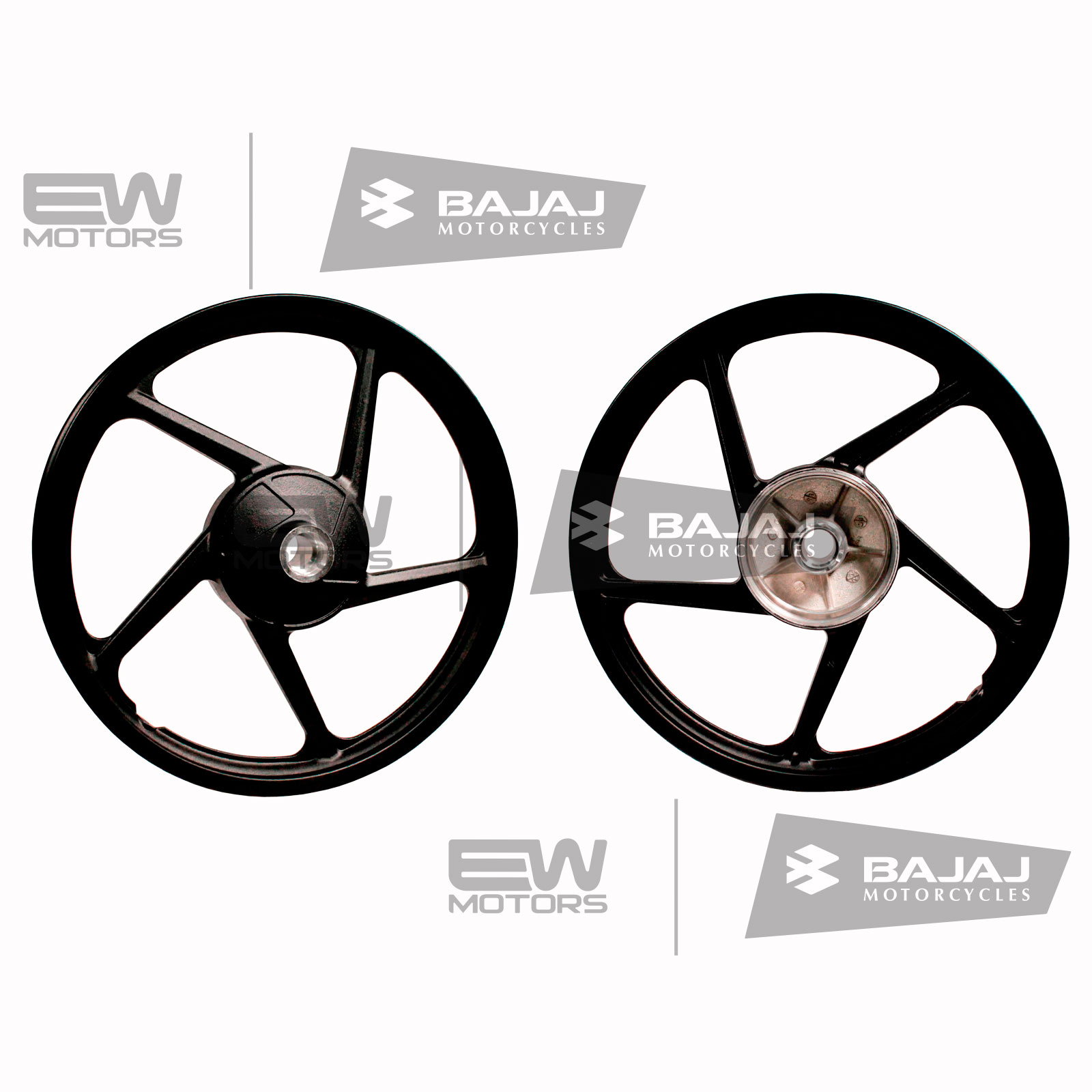 Диск колесный передний 17х1.6 (5 спиц), черный PF131033 BAJAJ