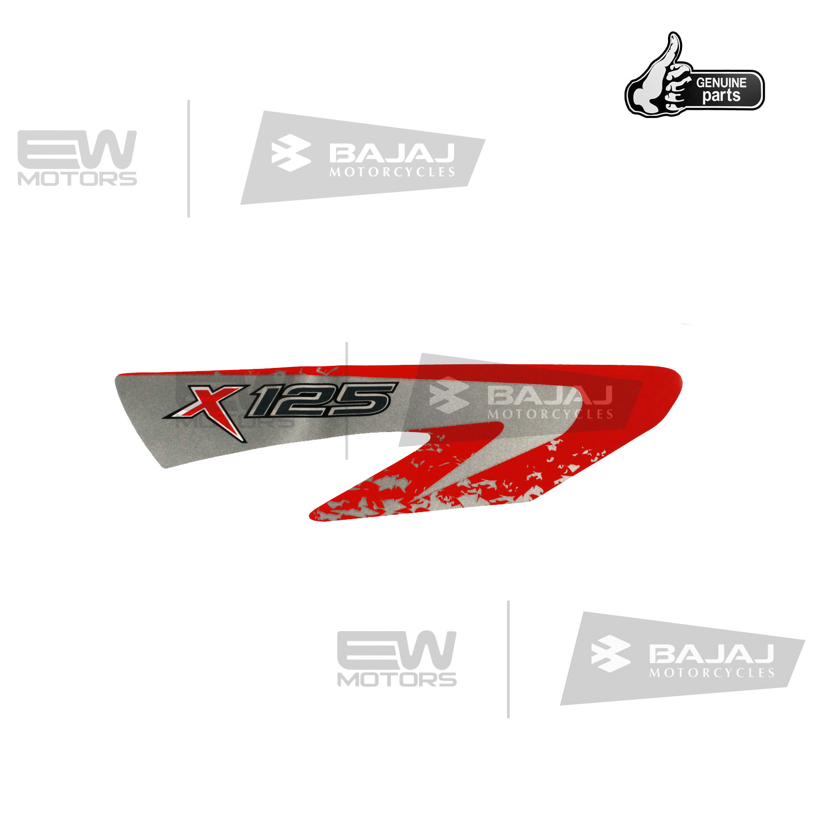 Наклейка бокового правого пластика, красный JV233105 BAJAJ