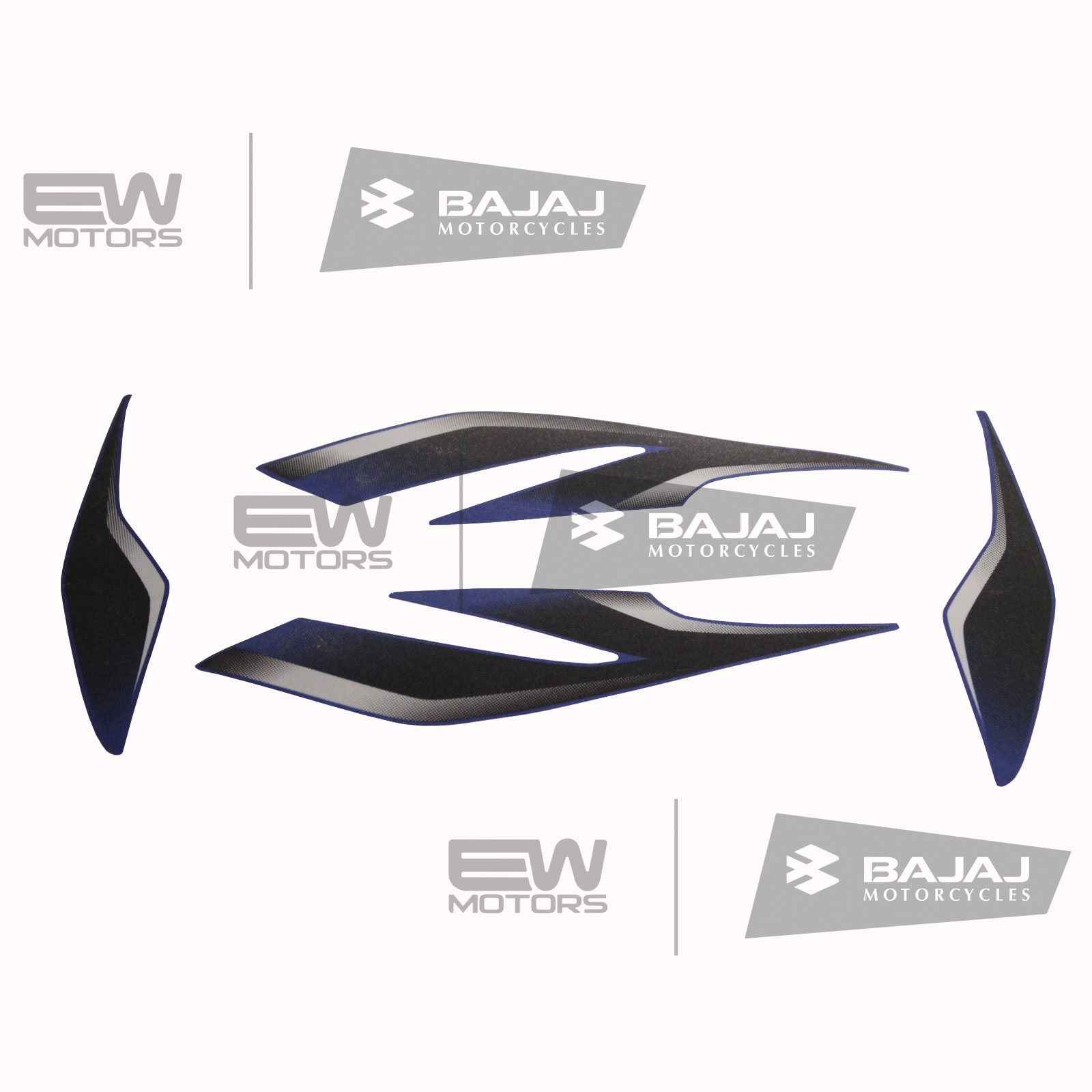 Комплект наклеек обтекателя фары, синий 36JL0048 BAJAJ