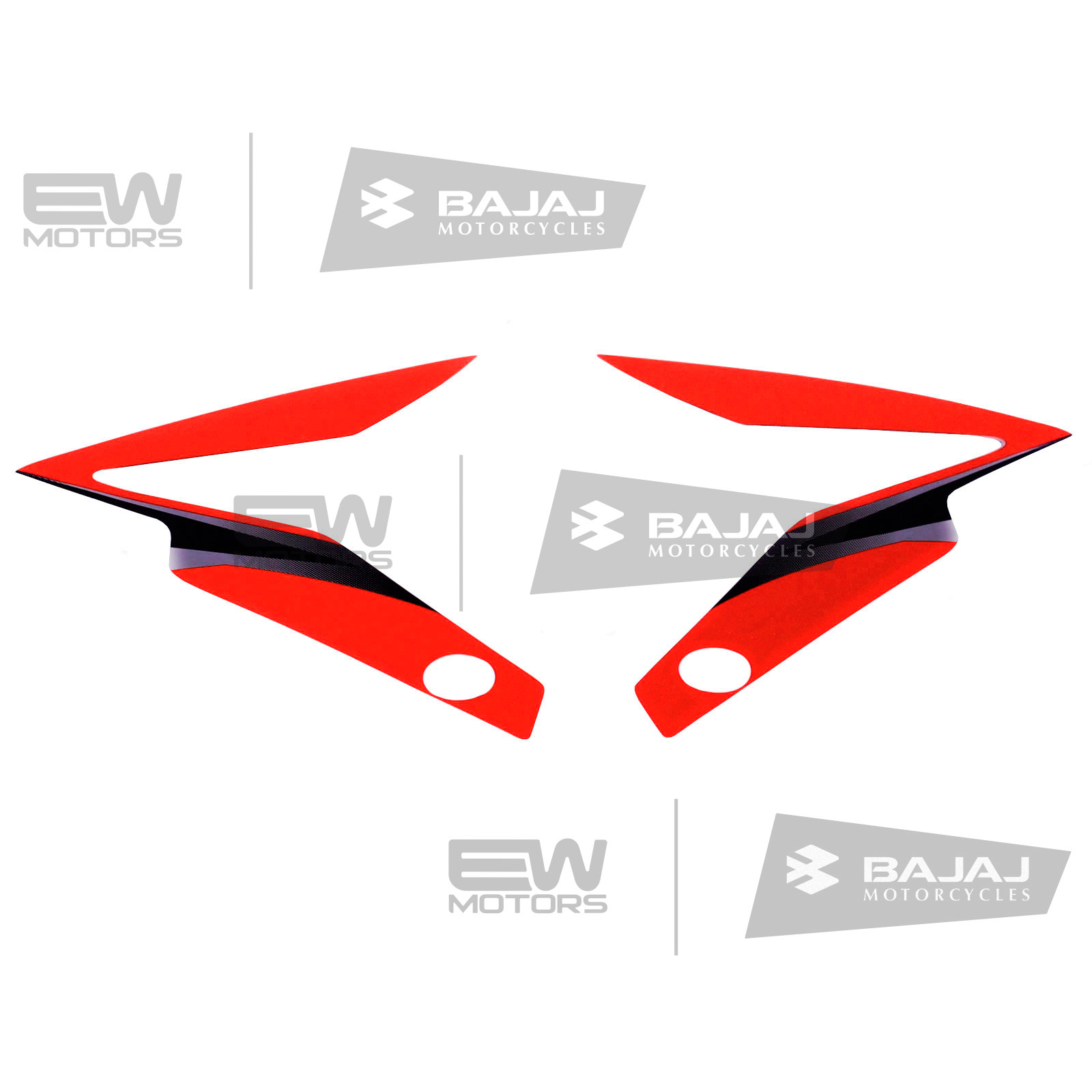 К-т наклеек переднего крыла красные 36JL0061 BAJAJ