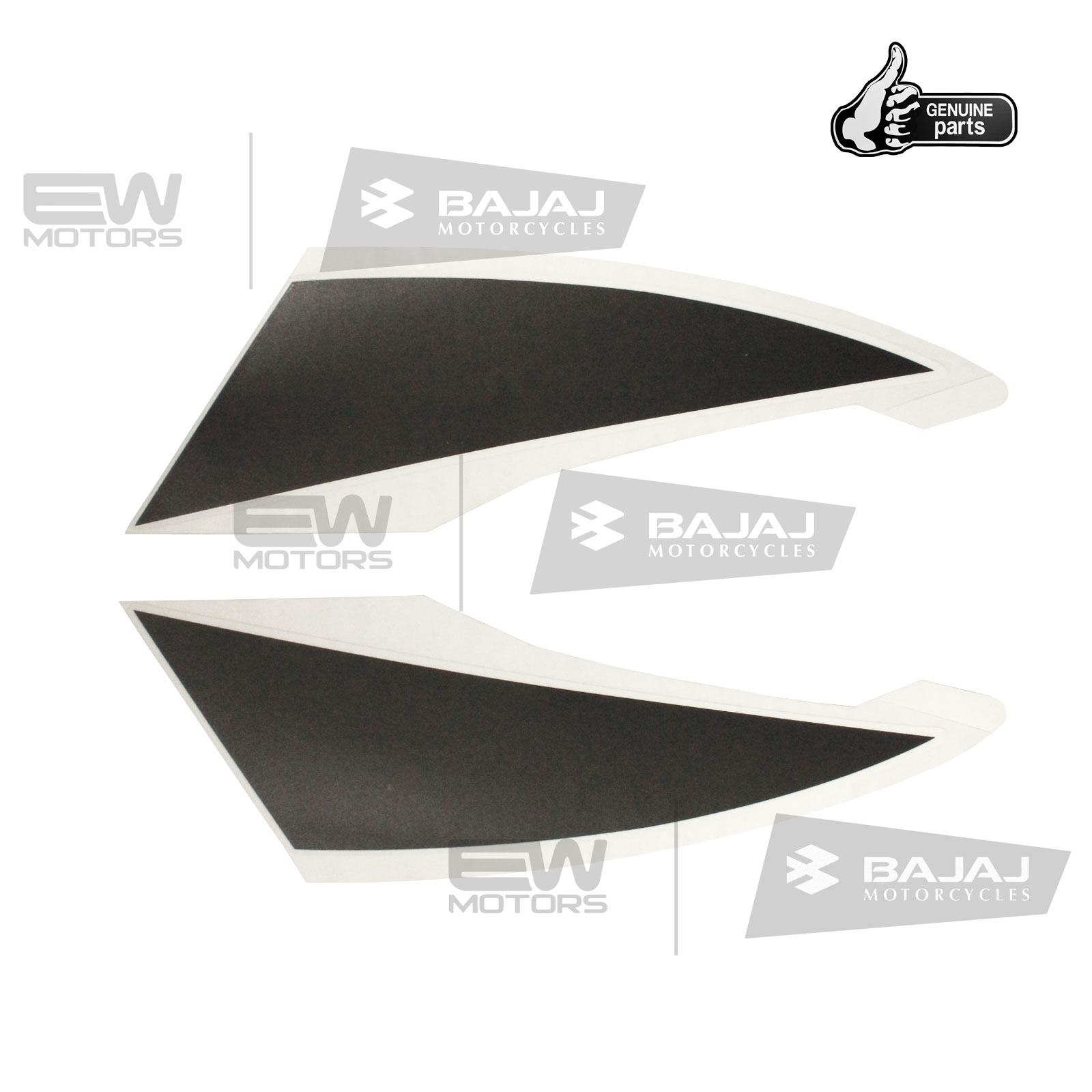К-т наклеек на бак, бело/черный 36JL0119 BAJAJ